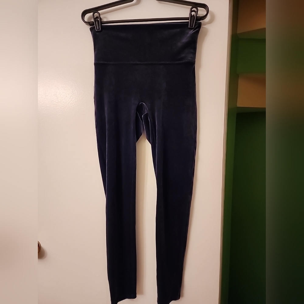 Spanx Velvet Lapis Night Blue  High-Waisted Leggings